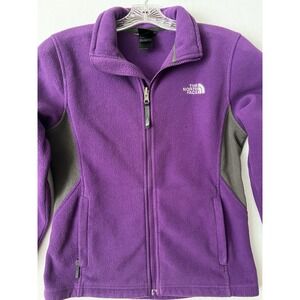 The North Face Girls Large 14/16 Fleece Jacket Purple Full Zip Lightweight